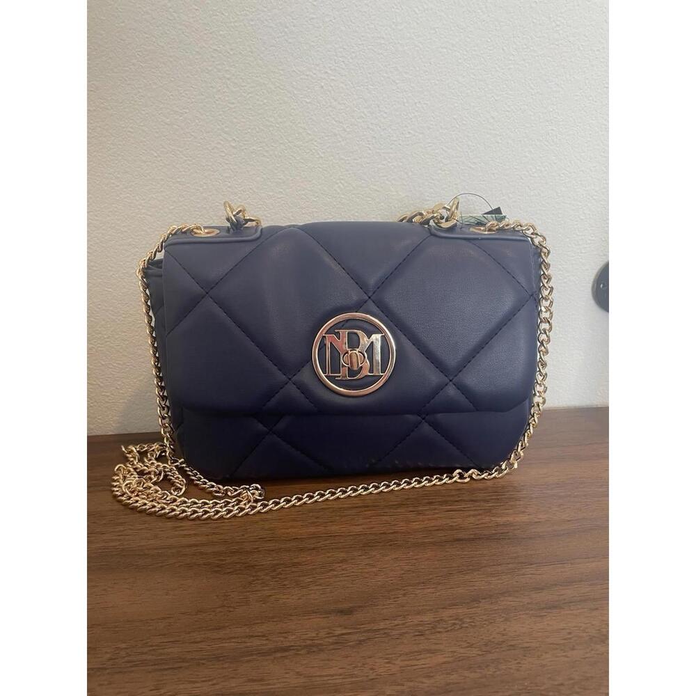 Badgley Mischka Navy Quilted Handbag New MSRP $129